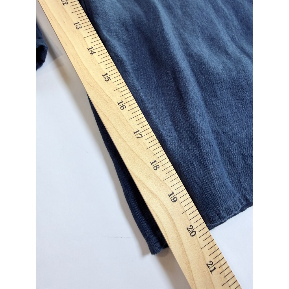 Whistles Etta Jumpsuit Women US 0 Blue Linen Wrap Tie Waist Wide Leg Cap Sleeve - Picture 11 of 16